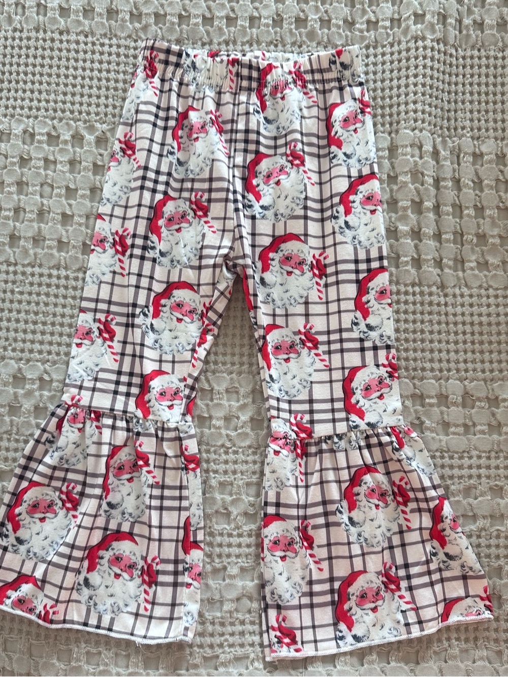 Kids Christmas Santa Plaid Flair Pants